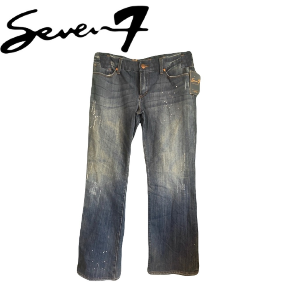 Seven 7 Juniors Size 15/32 Premium Denim Distressed Bootcut Orlando Jeans